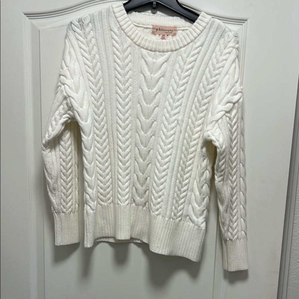 Philosophy Ivory Cable Knit Sweater